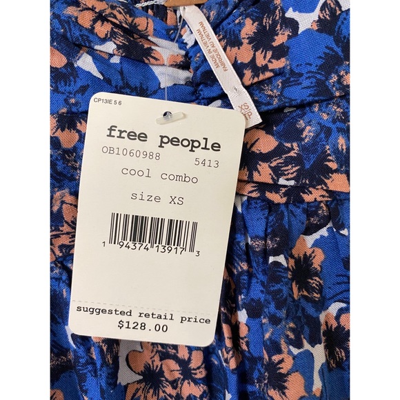 Free People Pattern Play Mini Dress in Cool Blue - Picture 8 of 11